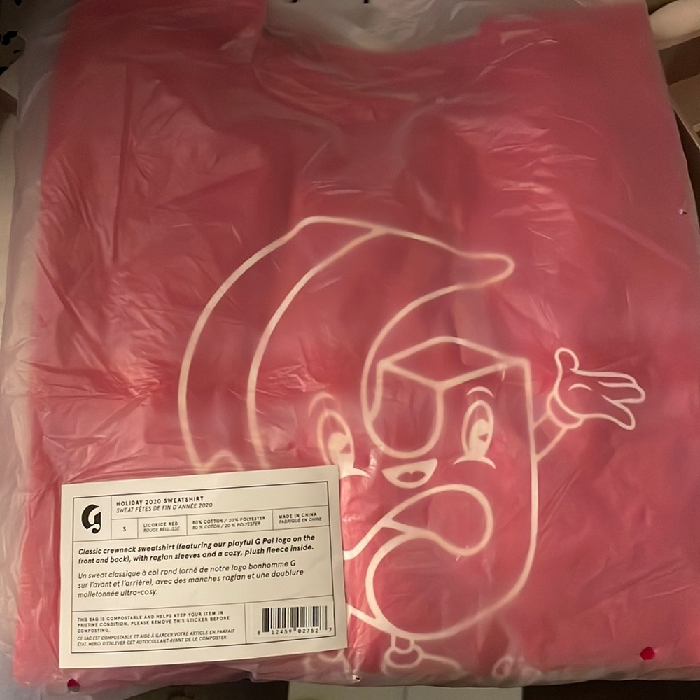 NWT Glossier Red Holiday Crewneck Sweater G Pal